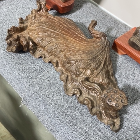 阴沉木荷叶荷花小摆件