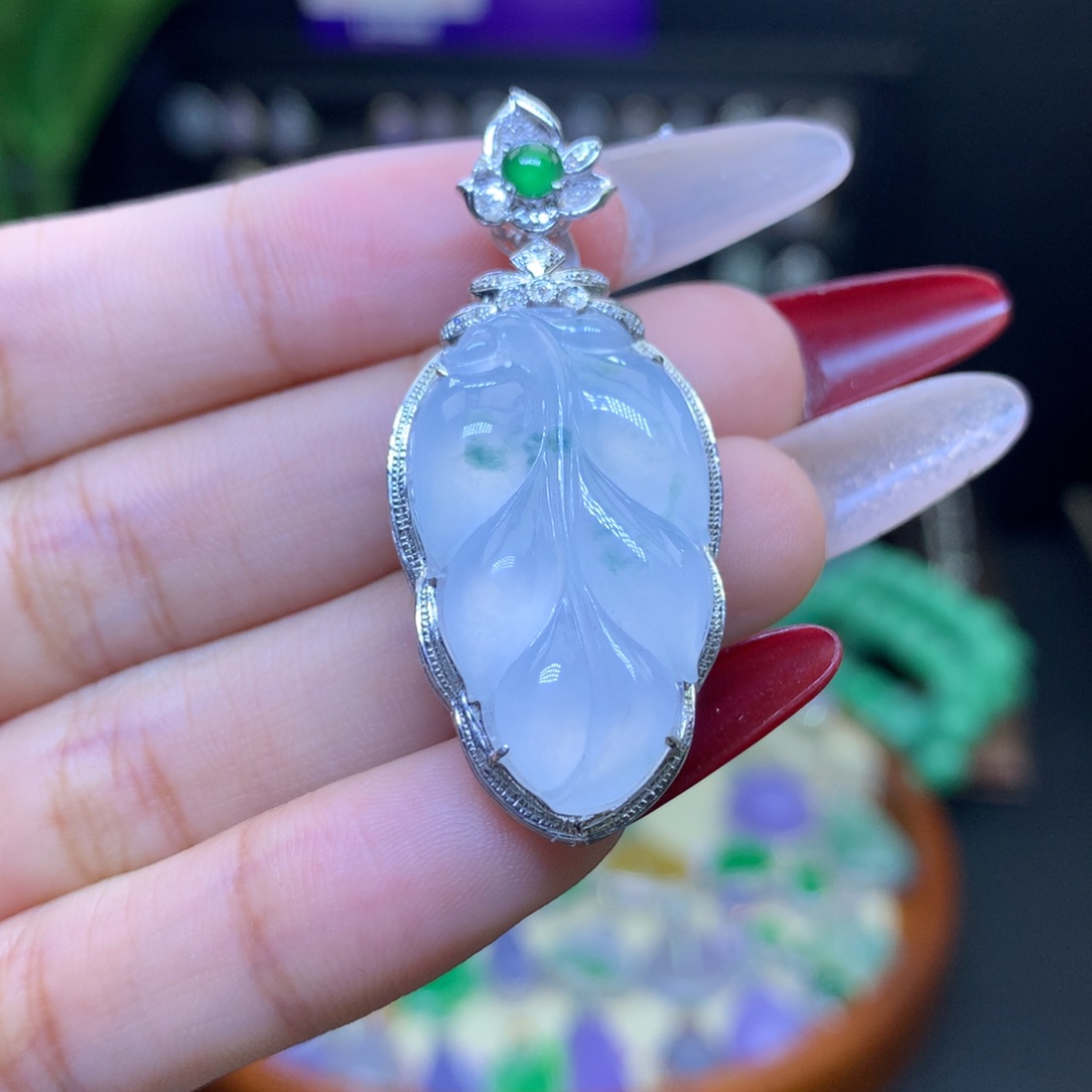 翡翠颈饰18K金镶嵌天然