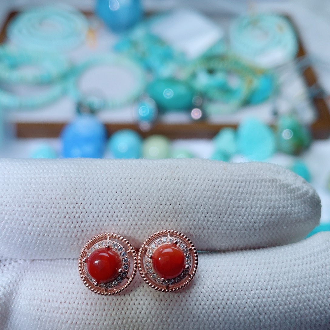 南红玛瑙银S925镶嵌珠宝奇石