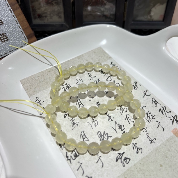 【月月家】K034天然水晶 原创黄水晶刻面珠手串 多样性发其一