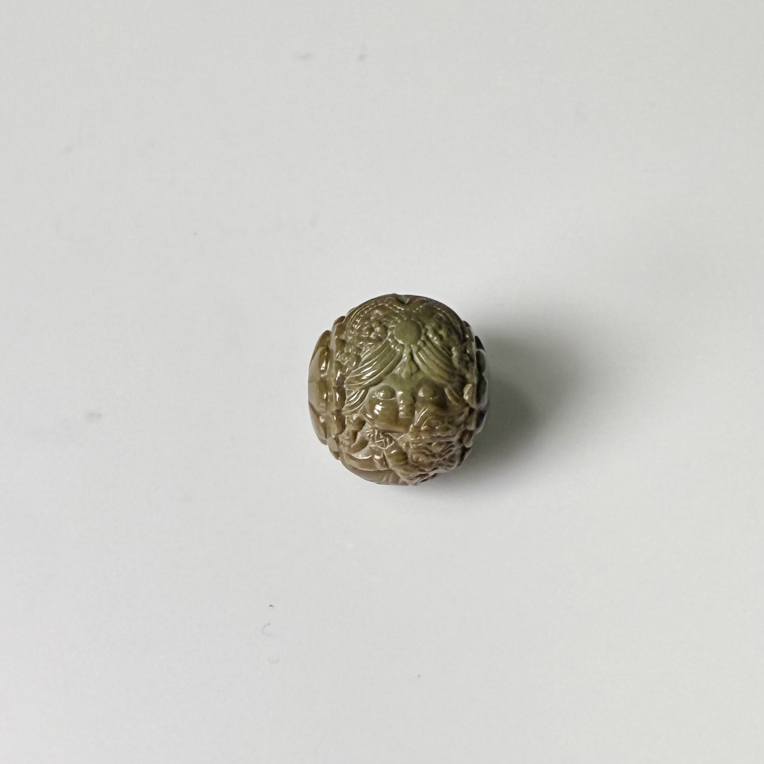 天然原矿绿松石高瓷特色扎基拉姆雕刻圆珠
