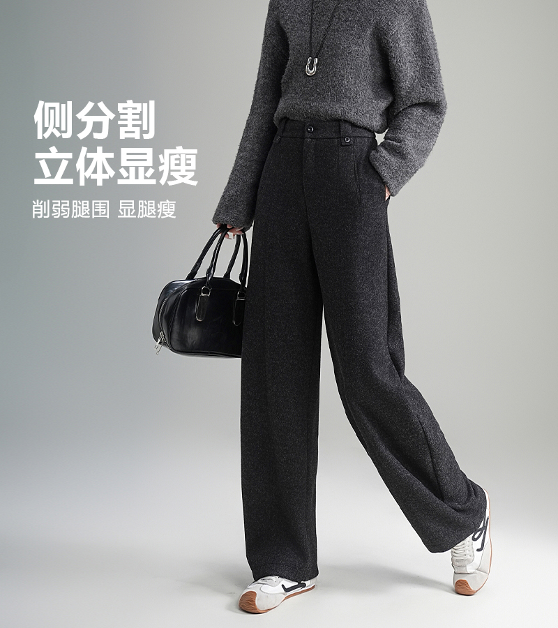 286休闲裤秋冬长裤百搭分割高个子九分阔腿裤阔腿裤立体