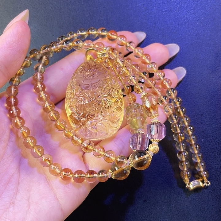 水晶暴力黄九尾未镶嵌