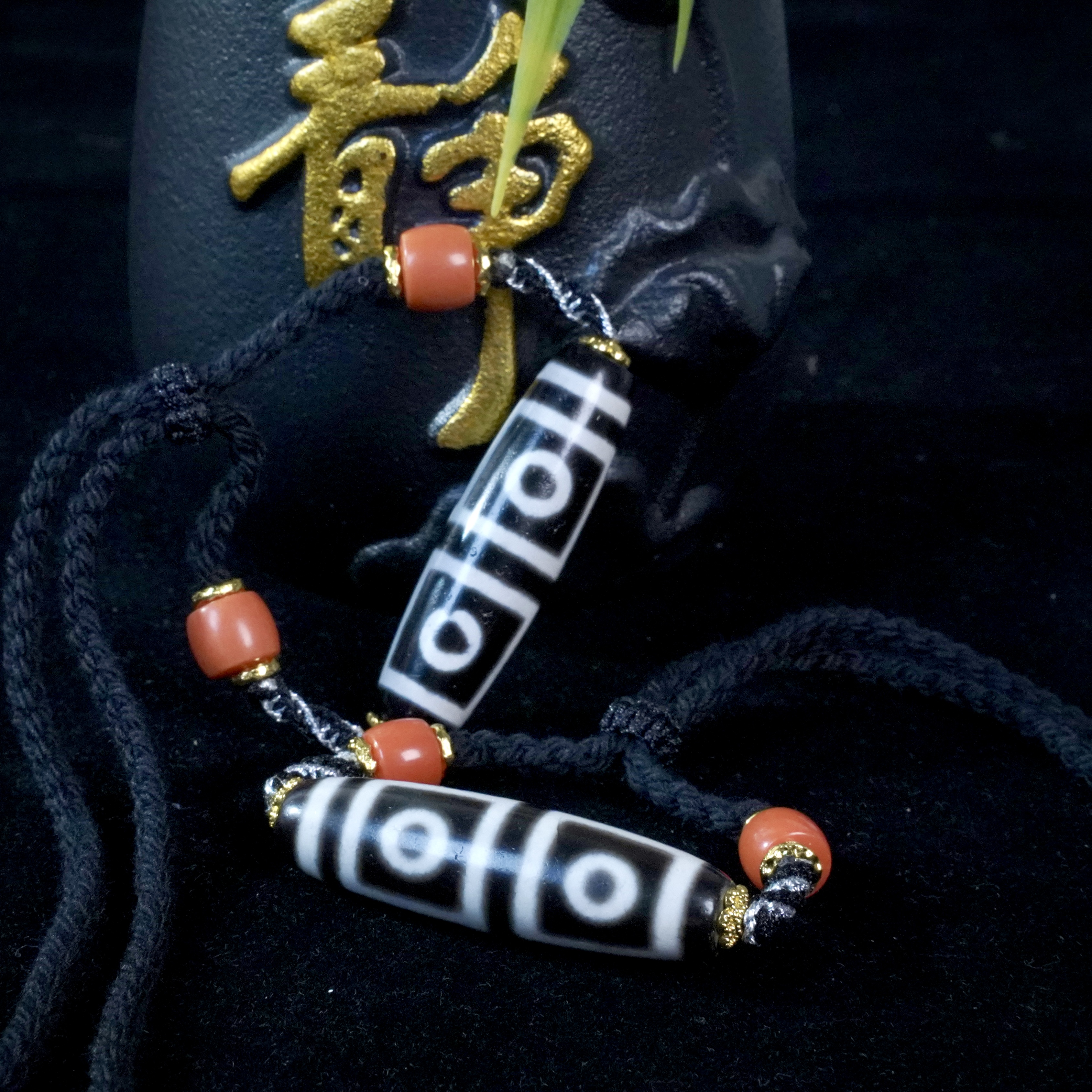 【老佛爷】0023-四眼天珠玛瑙锁骨链-多样性随机发