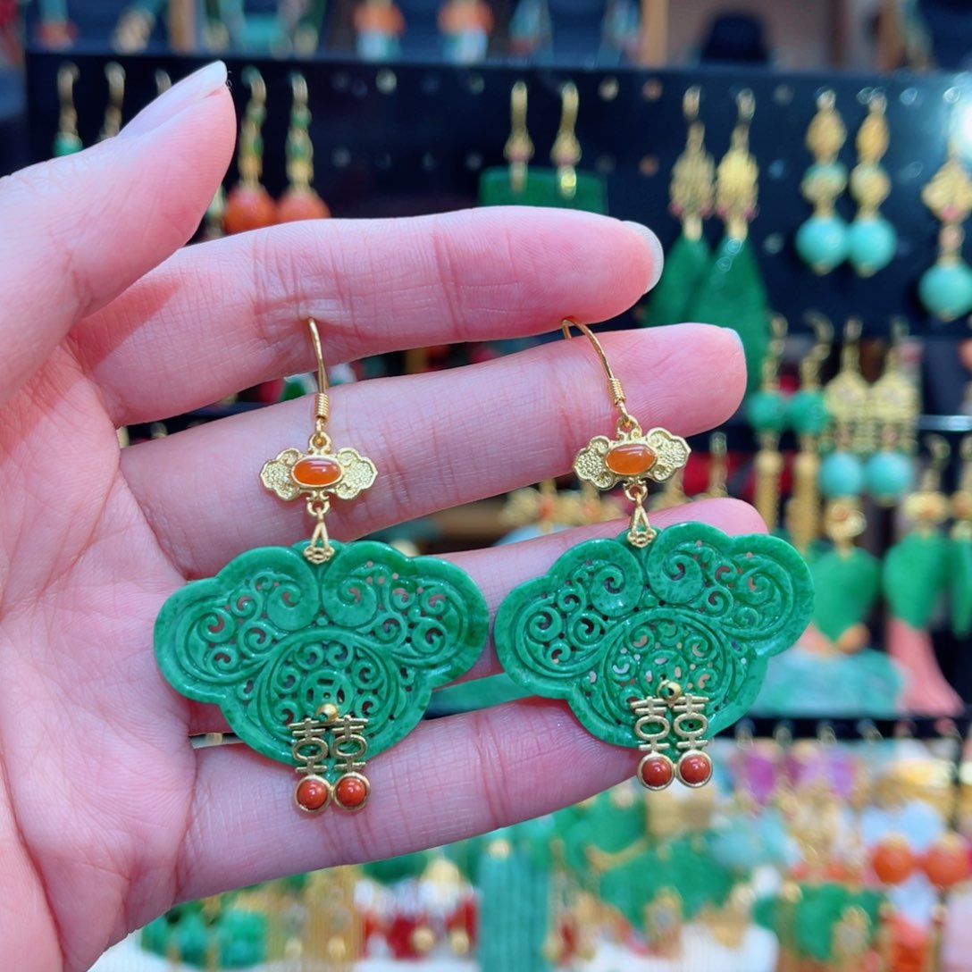 翡翠耳饰合金48小时鉴赏期