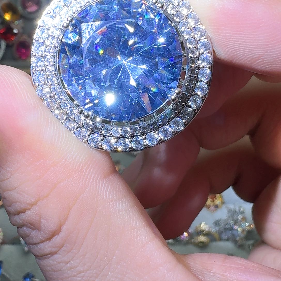 绿水晶戒指银S925镶嵌