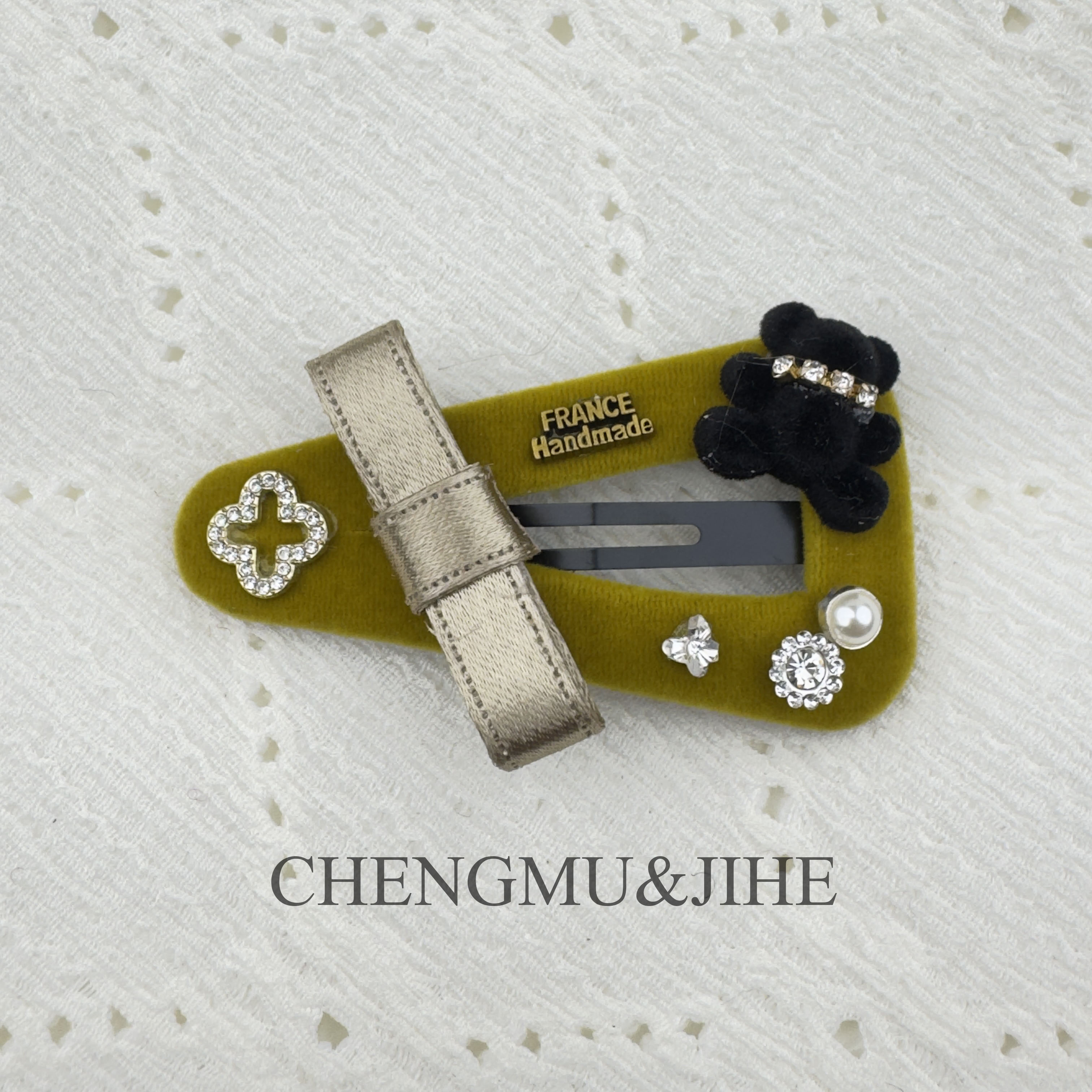  【澄沐几禾】FQ-048原创设计定制发卡发夹韩系轻奢时尚可爱重工