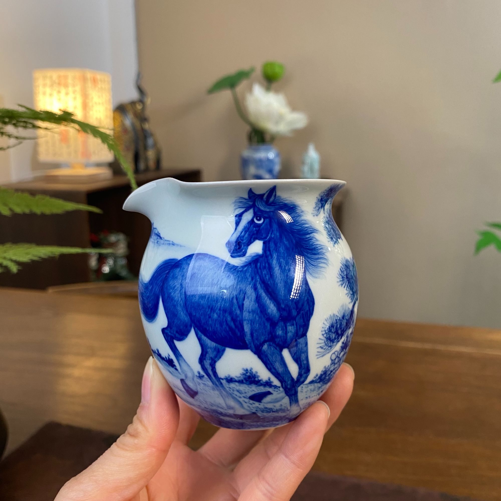 【彧兮竹柴窑】马到成功公道容量230毫升 景德镇纯手工手绘茶器茶具