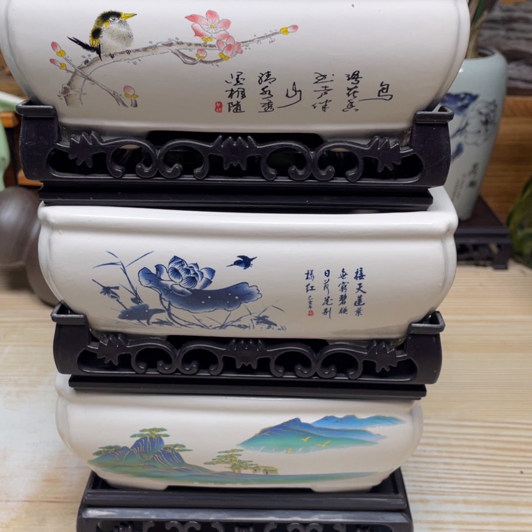 紫砂花盆陶瓷艺术花盆陶瓷