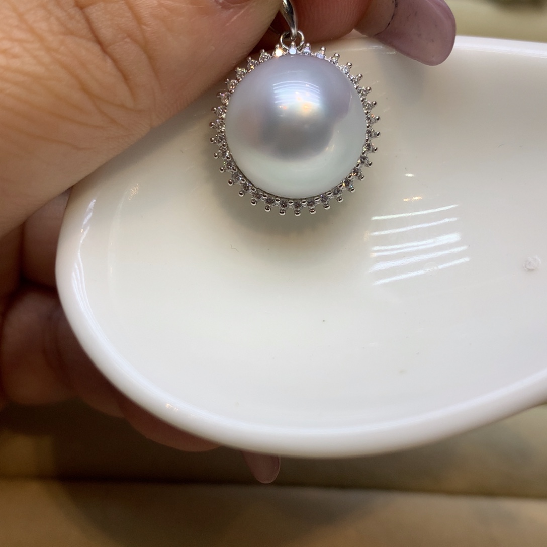 颈饰银S925镶嵌海水珍珠