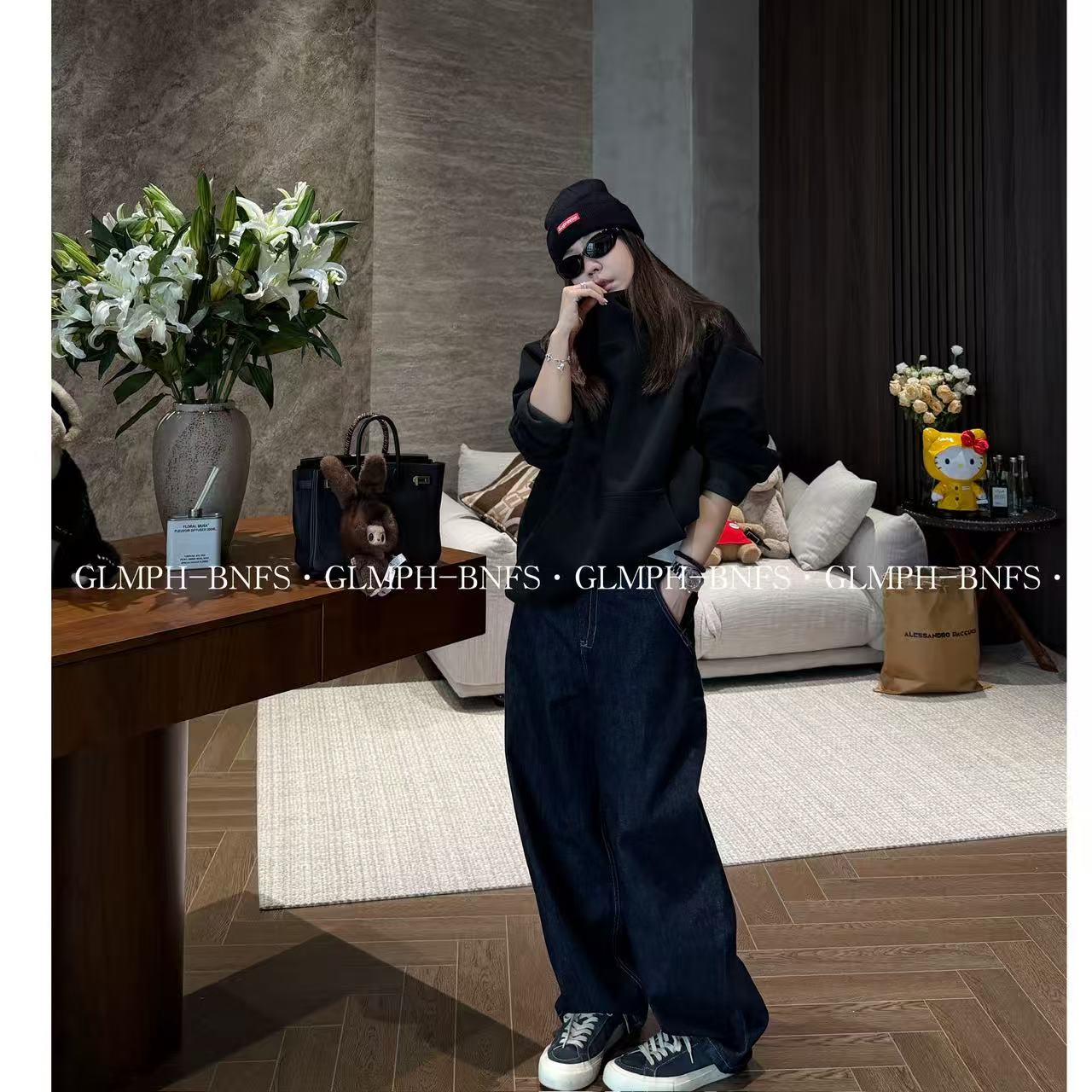 GLMPH-BNFS【定制卫衣】简约定制连帽宽松卫衣长袖百搭上衣-1256