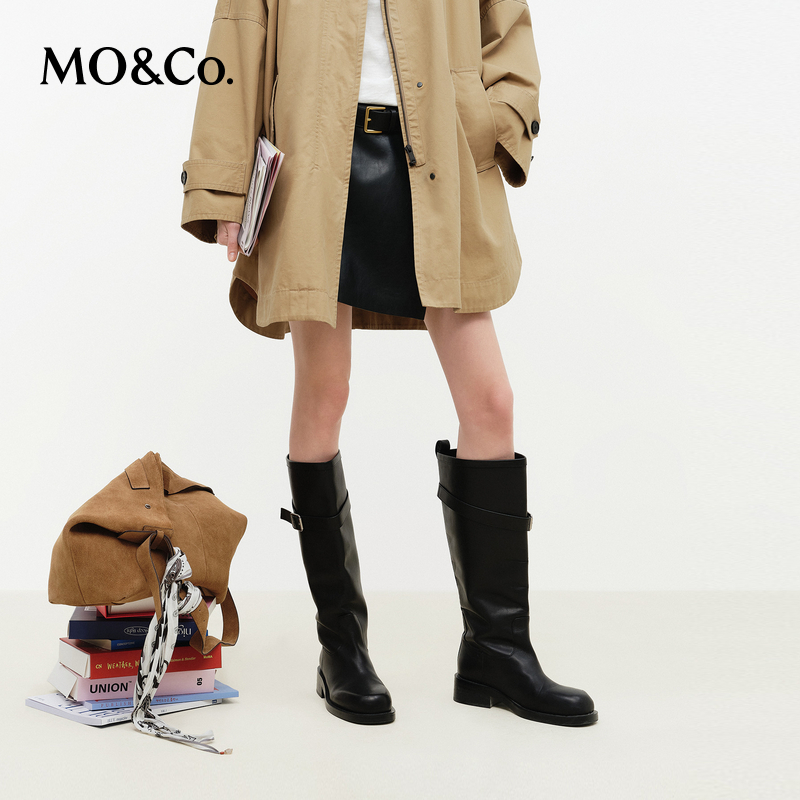 【C+系列】MOCO短裙2026春新品中低腰围裹式A字附腰带MBF1SKT003