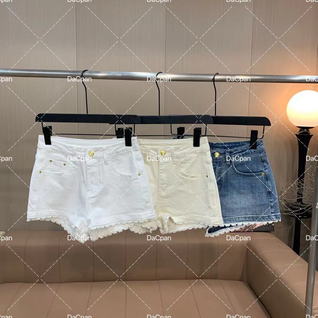 DACPAN-“垫底辣妹”蕾丝花边洗水牛仔短裤 2025/盼·PP 3791-1