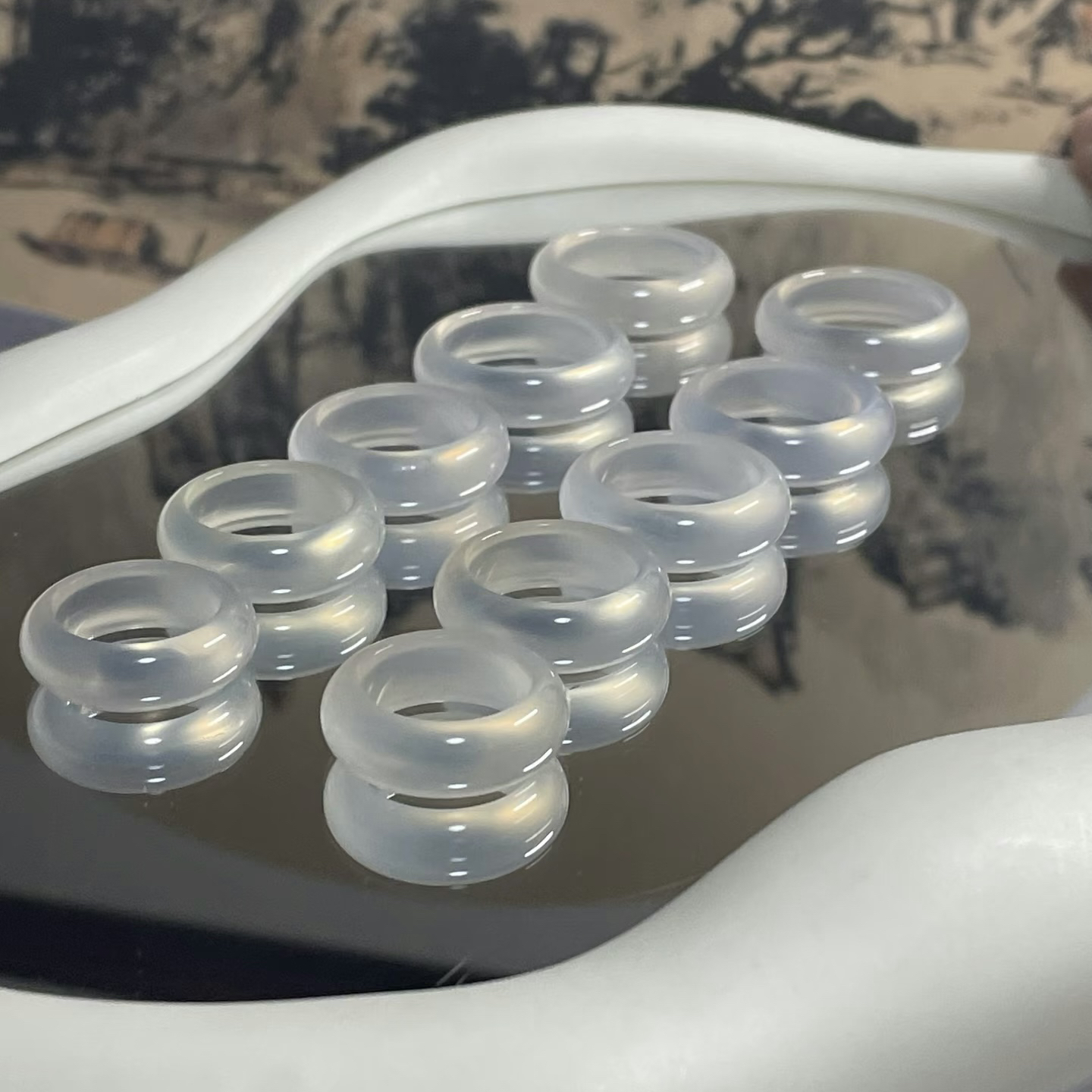 【香槟金戒圈】香槟金玛瑙原矿马达加斯加玛瑙戒圈多样性拍一发一