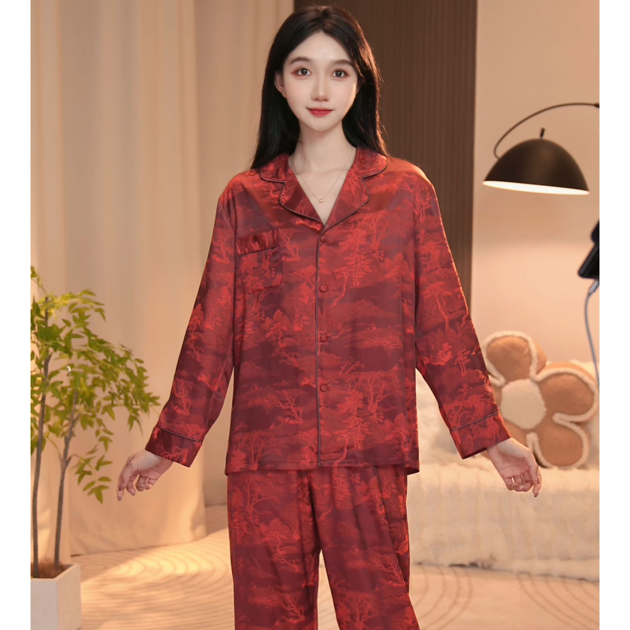 2025琪琪家夏季舒适时尚宽松睡衣女士套装可外穿家居服BQQ