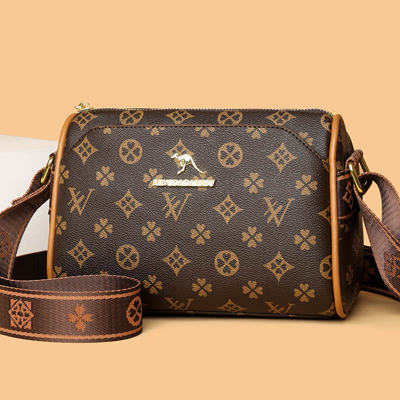 时尚百搭女士中年印花单肩妈妈包肩包时尚百搭女士中年印花单肩