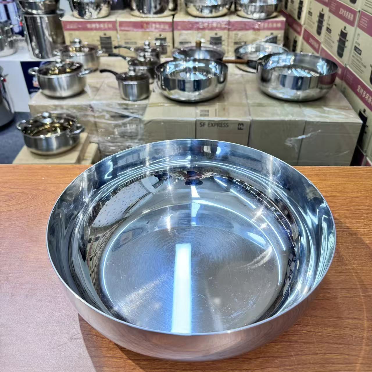 BH-亮光32cm316L不锈钢和面盆洗菜盆水果盆火锅盆电磁炉可用