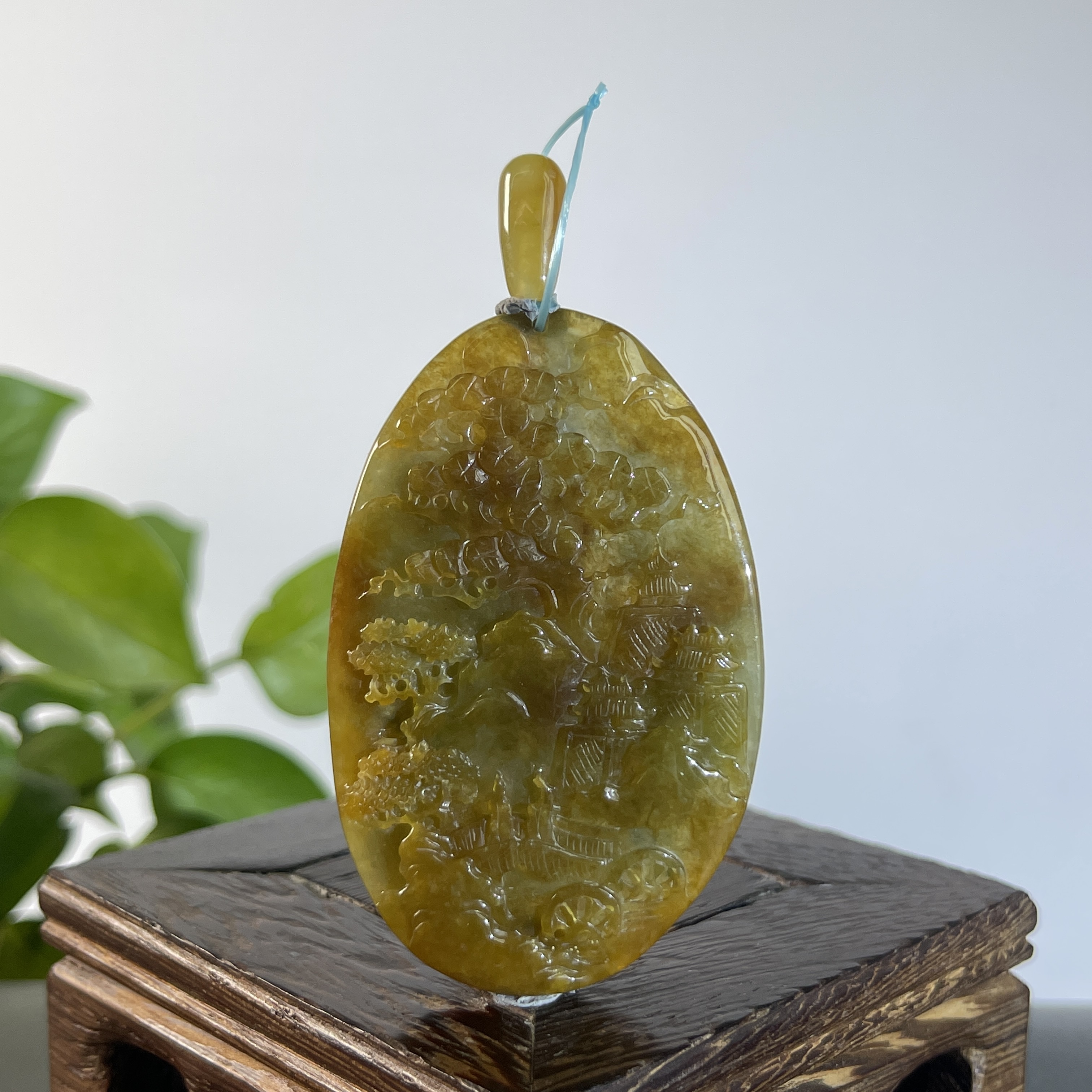 JXA30-136 天然缅甸A货翡翠  山水牌