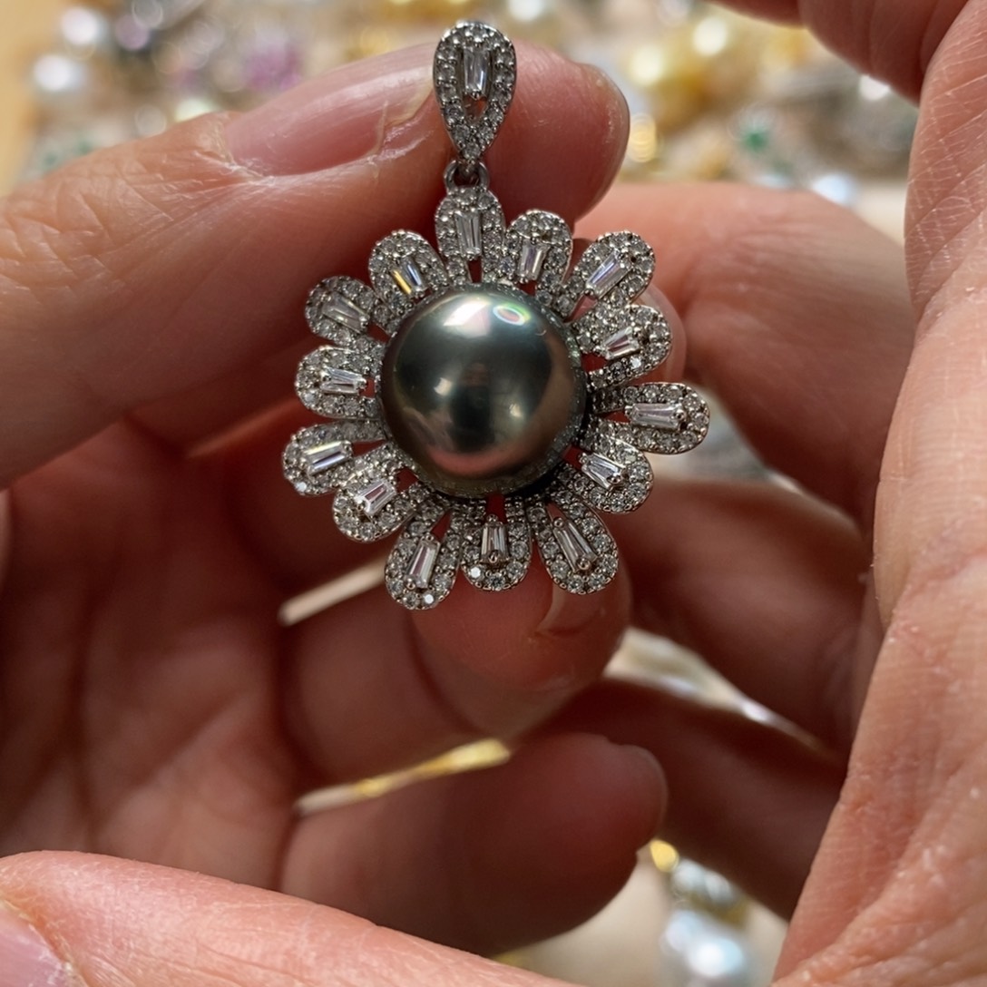 海水珍珠颈饰银S925镶嵌