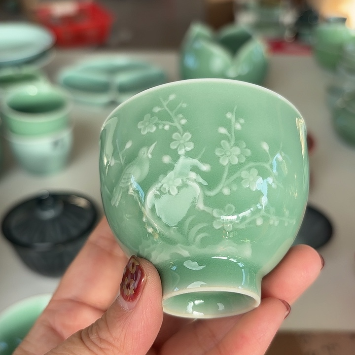 龙泉云间青瓷小米茶器