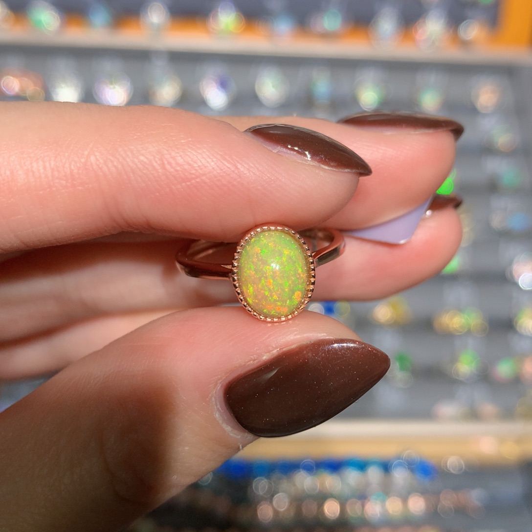 银S925镶嵌欧泊戒指t