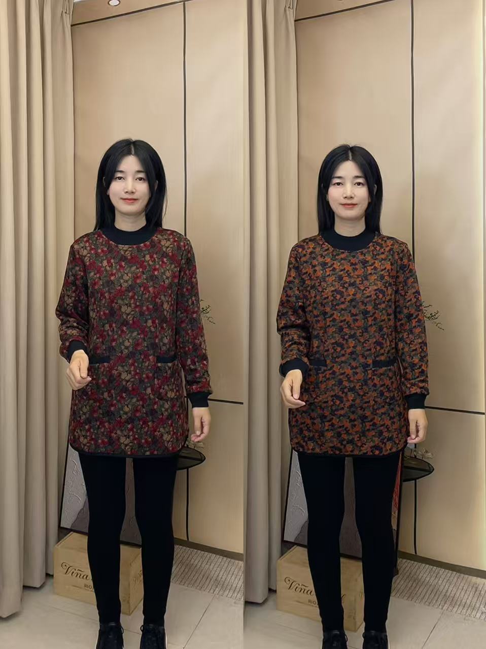 加绒双兜保暖时尚百搭花衫