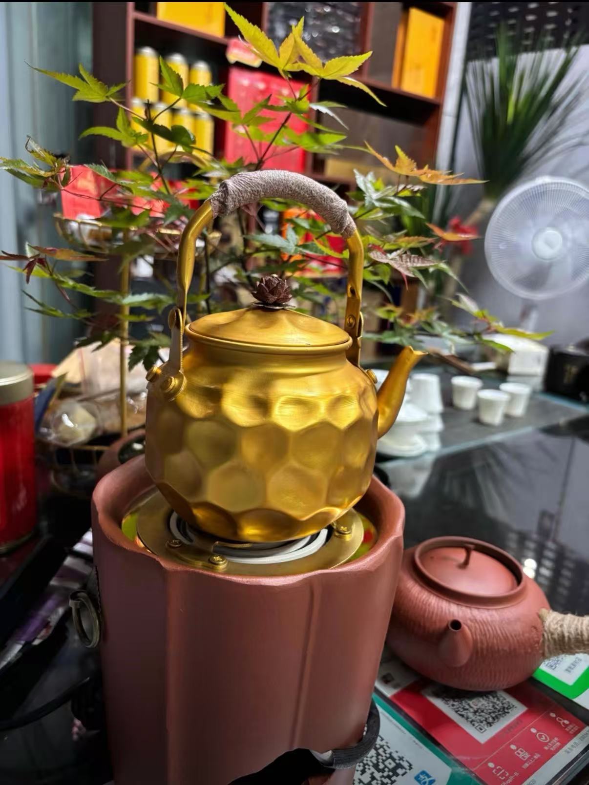 大师锤纹工艺升级款锤纹氧化黄铝壶