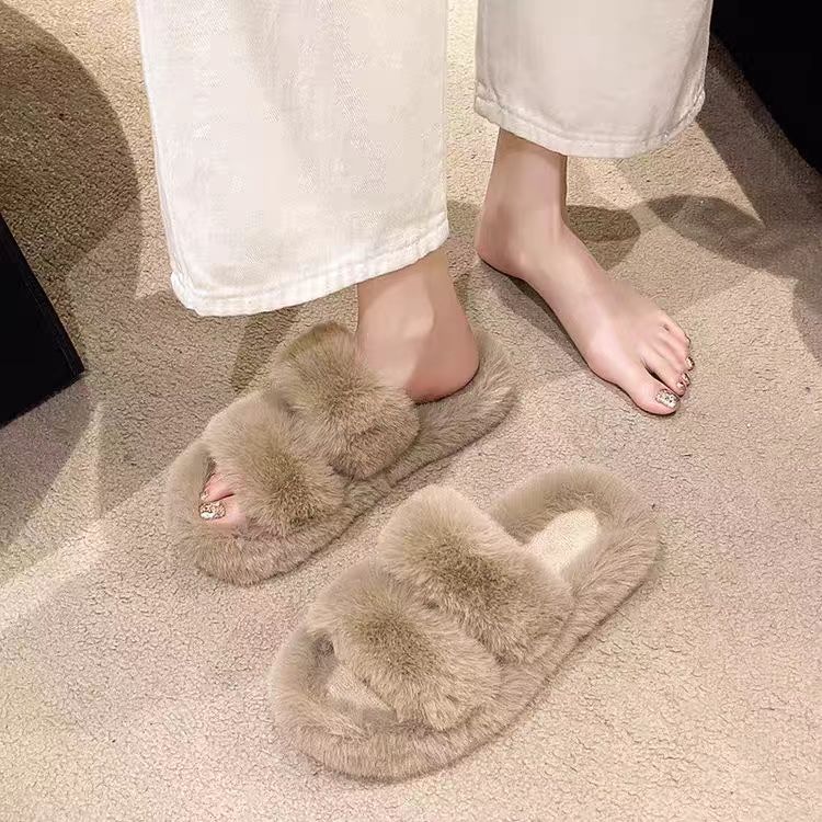 时尚舒适百搭休闲毛毛拖