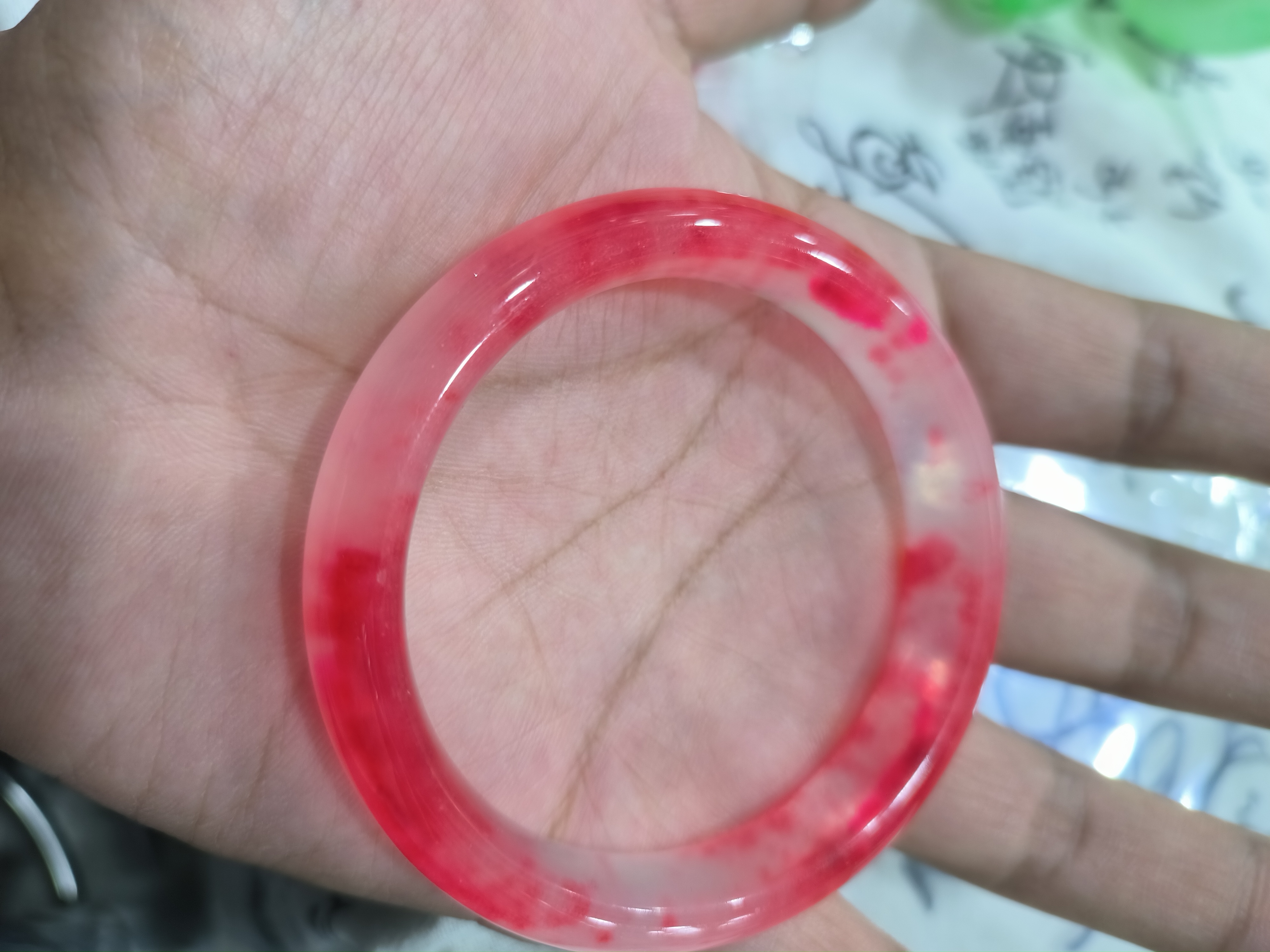 1363号精品红花正圈手镯