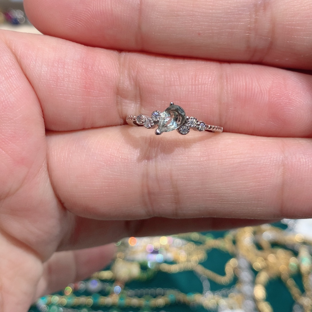 戒指碧玺银S925镶嵌