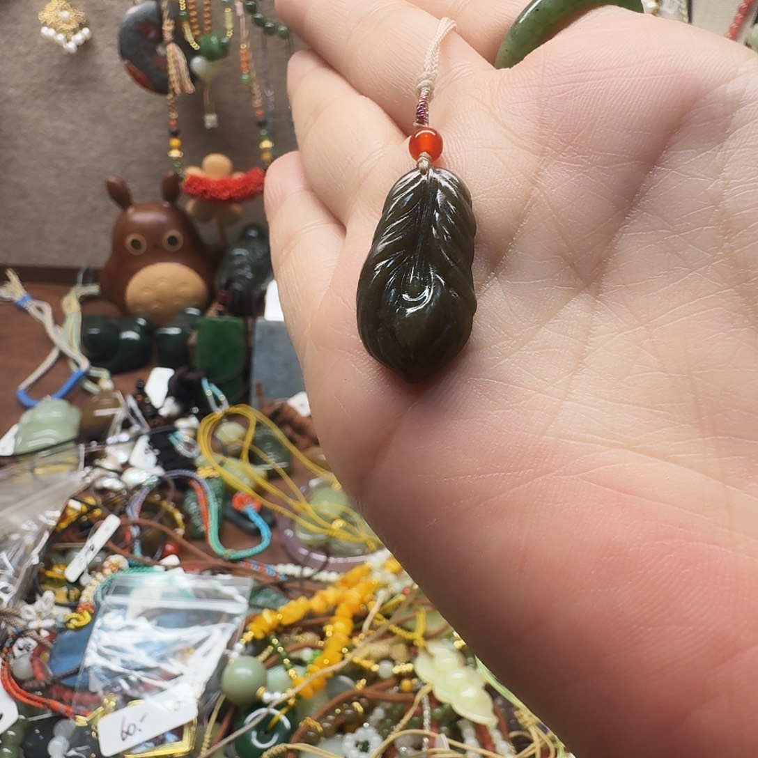 非金属纯铜（和） 糖 羽 毛 吊坠