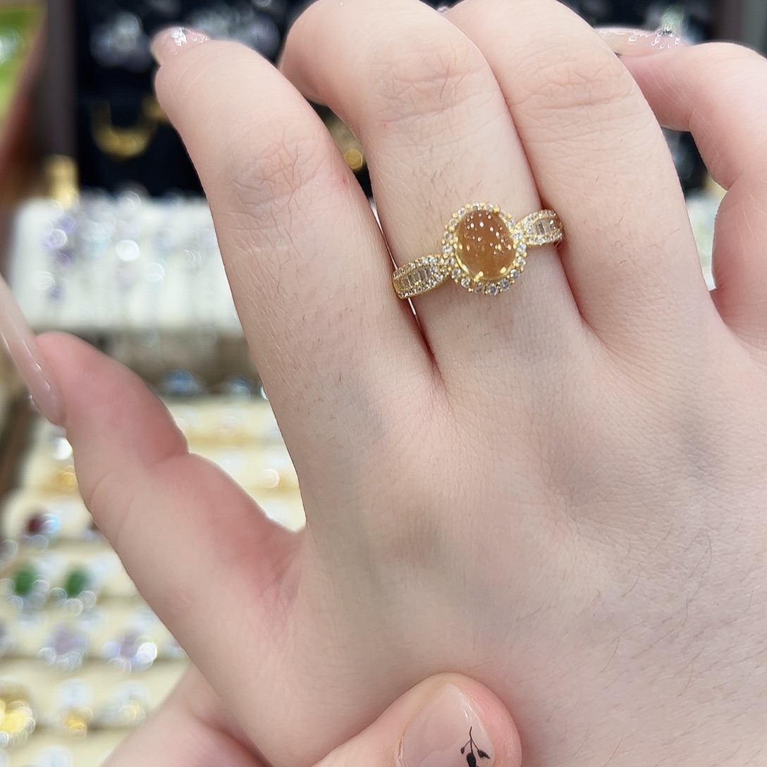 养***多戒指银S925镶嵌水晶