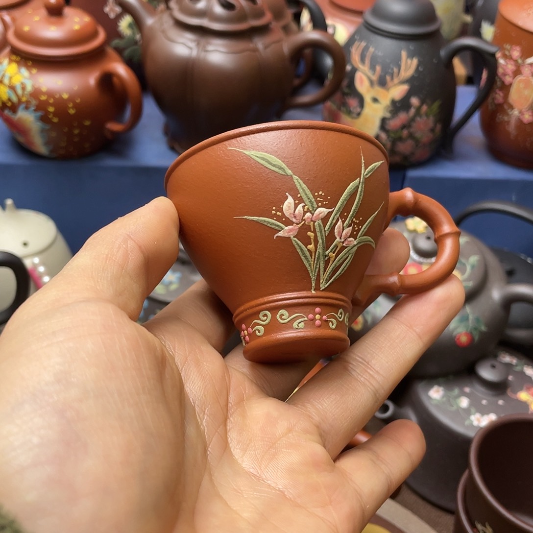 红泥茶杯紫砂主人杯80cc