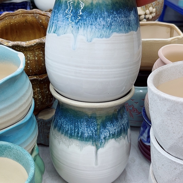 多肉绿植陶瓷花盆9.9包邮，有孔