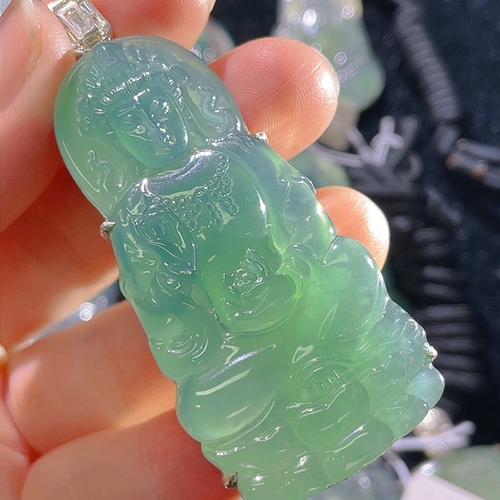 翡翠颈饰银S925镶嵌47，
