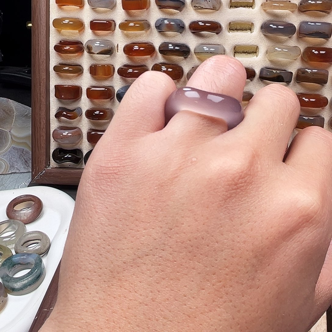 玛瑙/玉髓合金戒指9港15