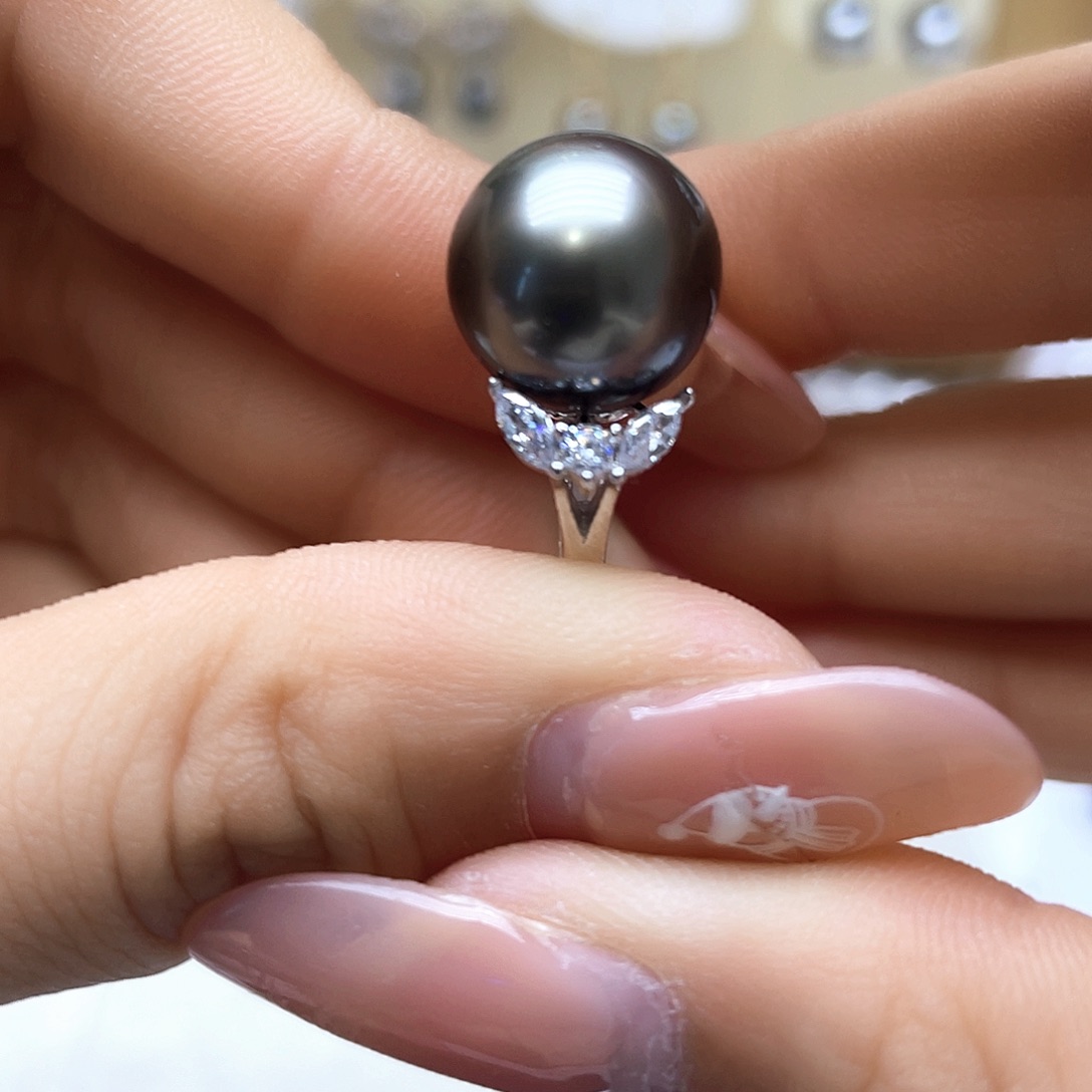 海水珍珠戒指银S925镶嵌