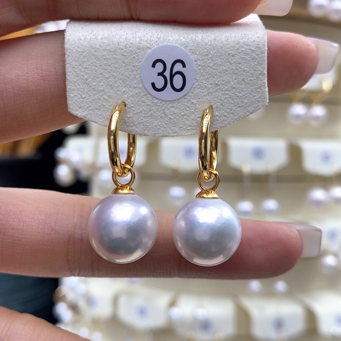 淡水珍珠耳饰银S925镶嵌