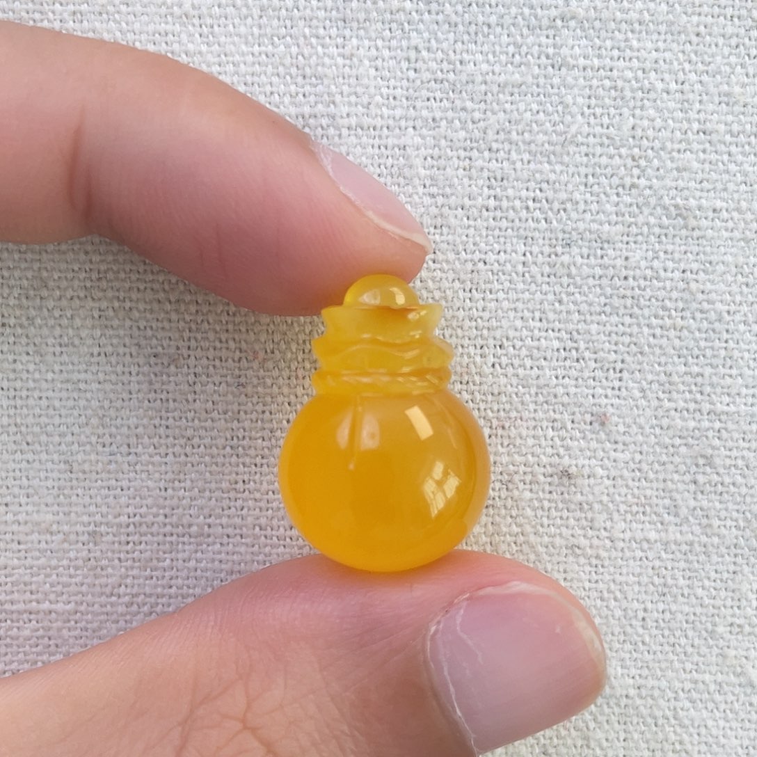 琥珀未镶嵌珠宝奇石钱袋子