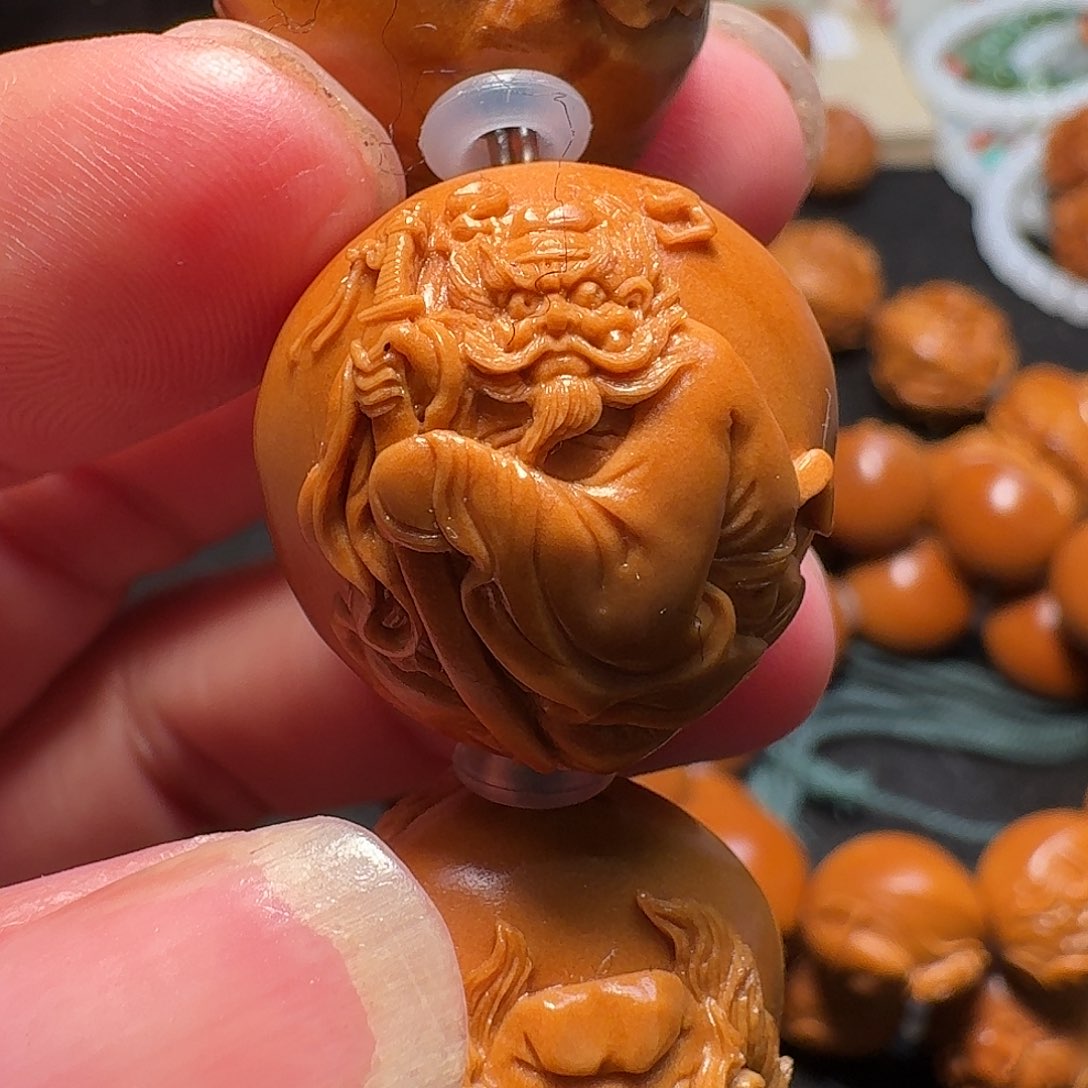 橄榄核手串/手链①王晓明核雕艺术钟馗