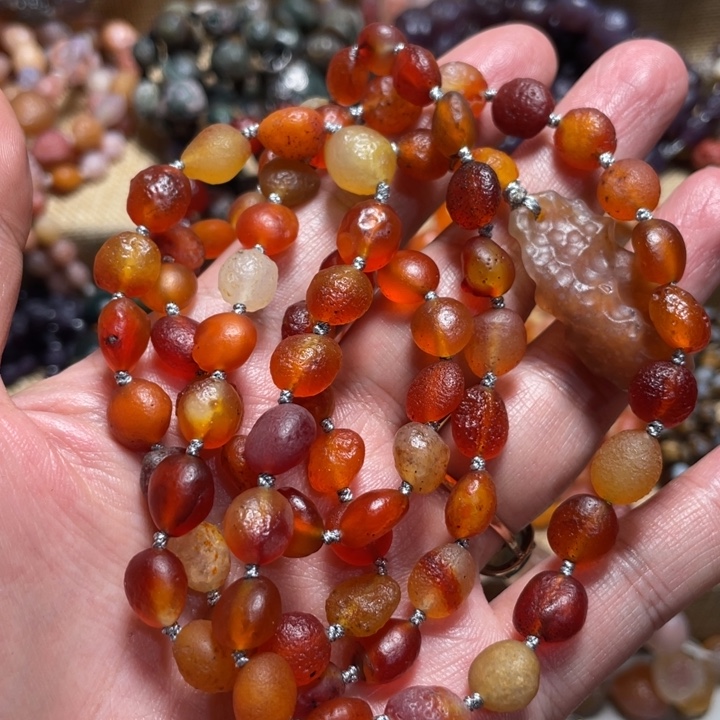 小***豆玛瑙/玉髓合金手链