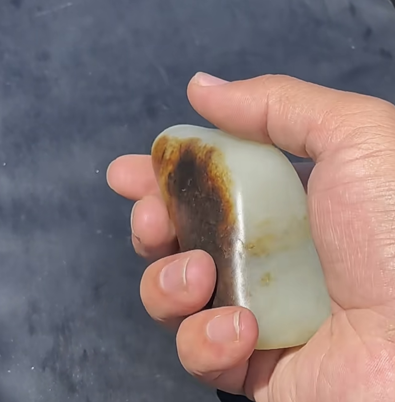 和田玉子料把件原籽无修天然悟道真皮真籽油润