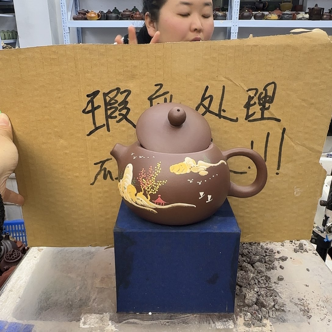茶壶紫砂宜兴紫砂壶瑕疵处理