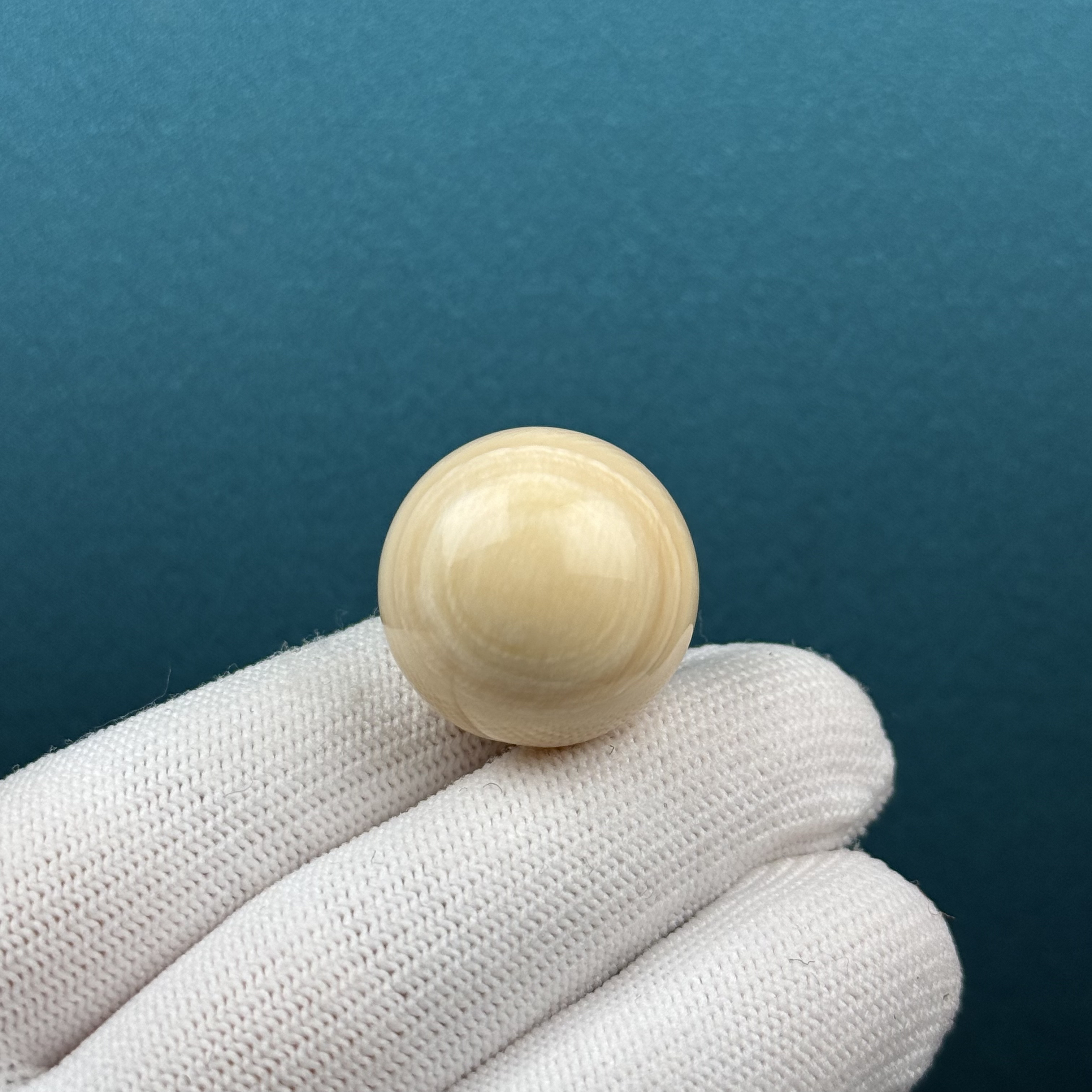 D88-46天然猛犸牙 芝士皮圆珠23.3mm支持复检假一罚十