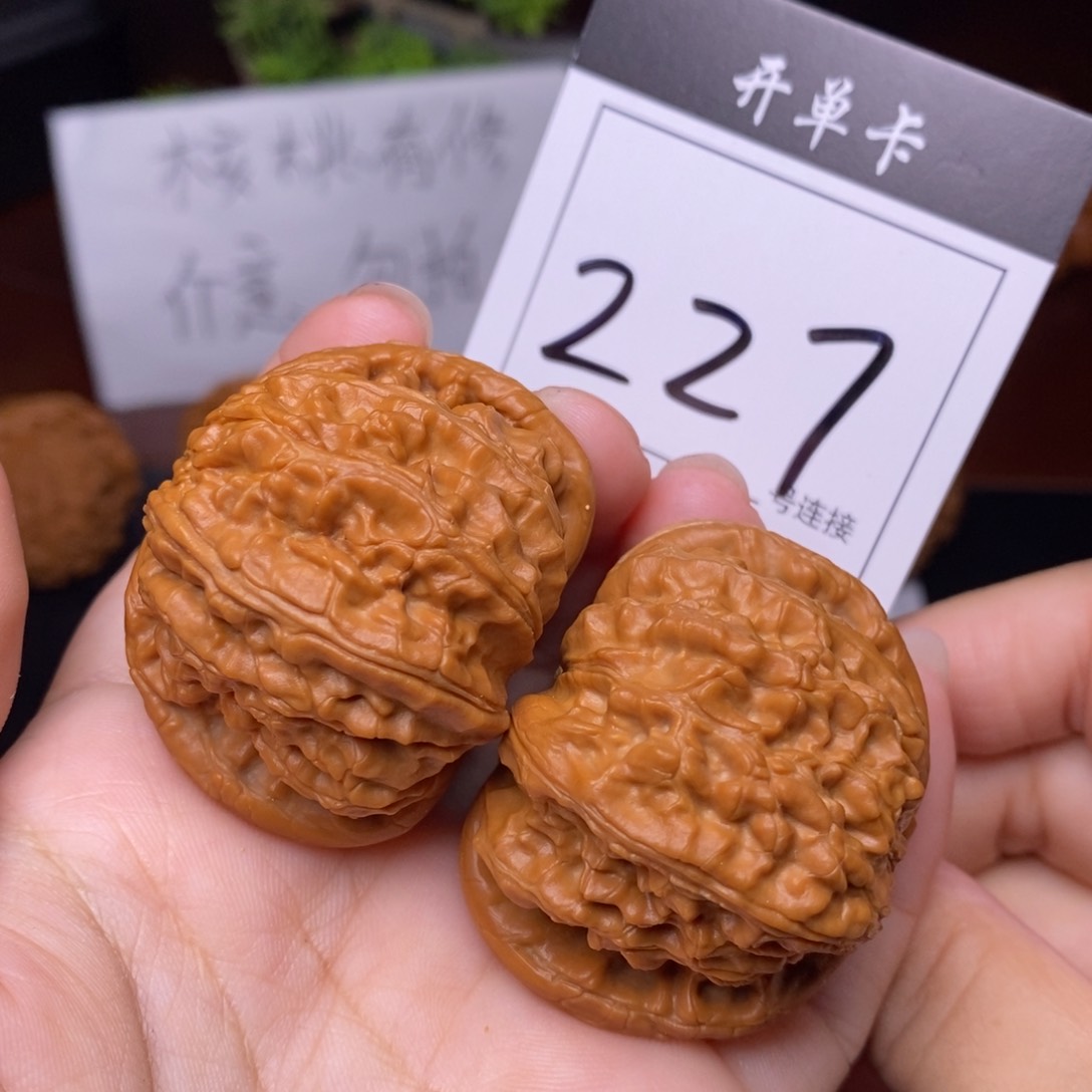 文玩核桃把件227闷尖白狮子头4.4
