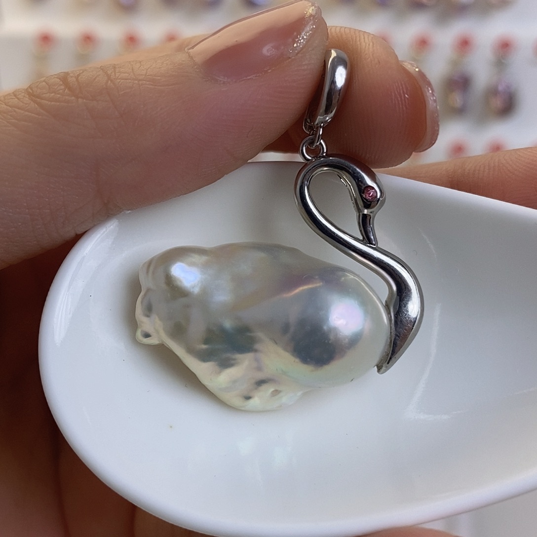 淡水珍珠颈饰银S925镶嵌