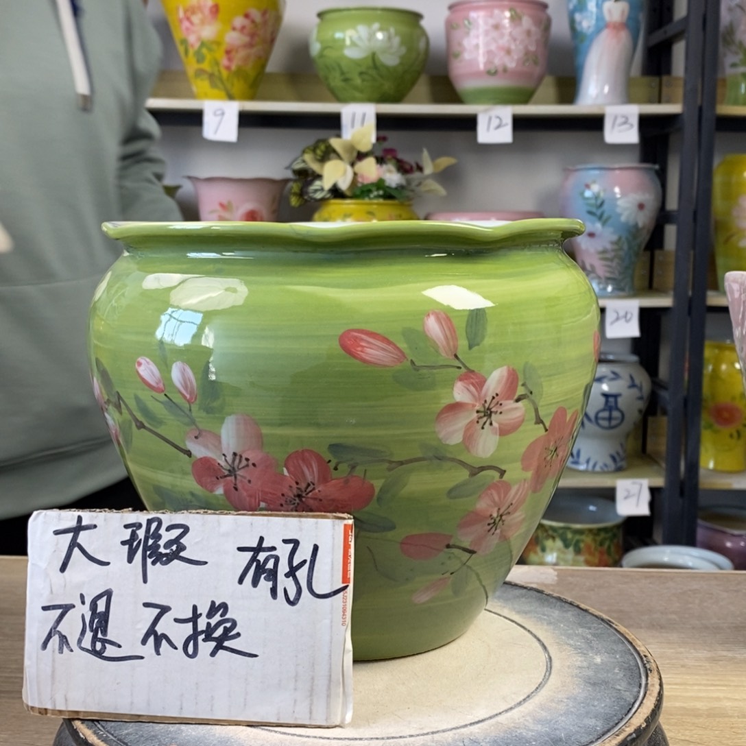 景德镇手工手绘陶瓷花盆