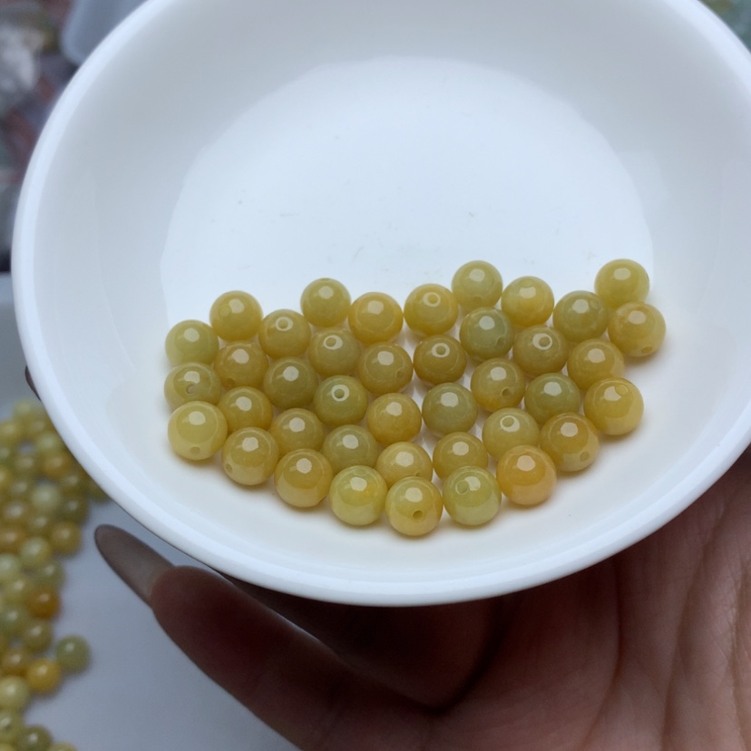 【闪购商品】翡翠手链未镶嵌卡7冰黄10颗