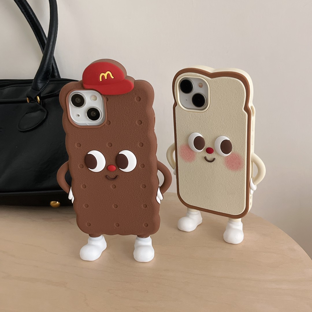 【适用苹果】女款面包饼干可爱iPhone17p创意16卡通立体硅胶手机壳