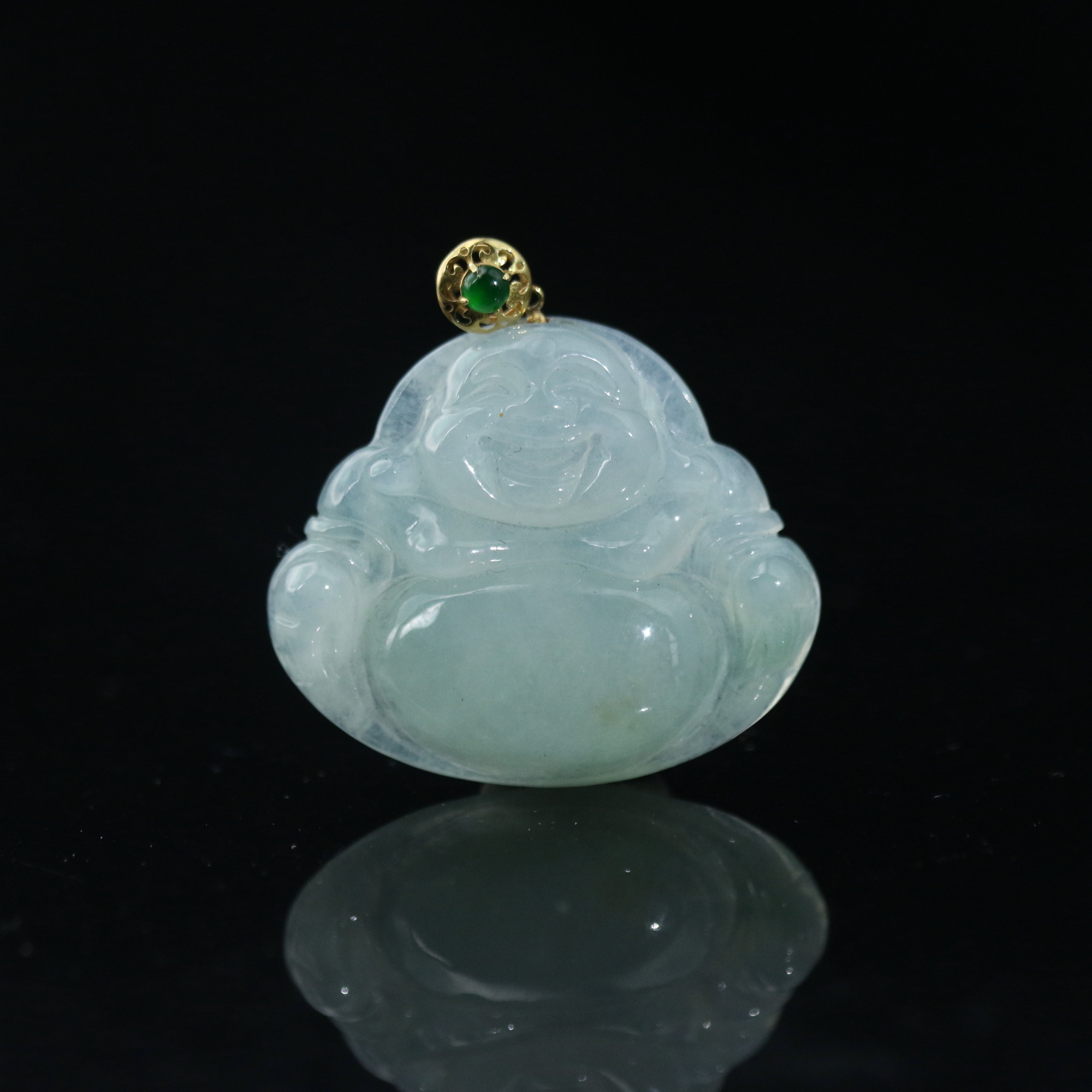 2天然缅甸翡翠A货18k佛公/600111/上海嘉禾拍卖